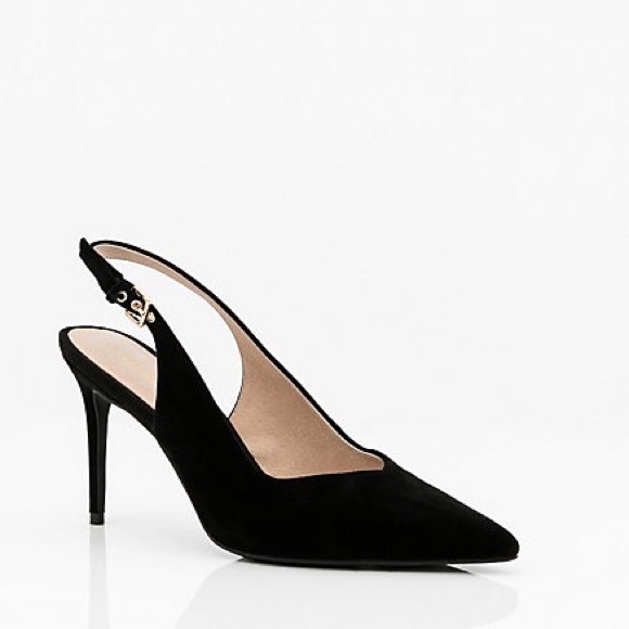 NIB 🌹Suede Pointy Slingback Heel Pumps - Picture 4 of 6